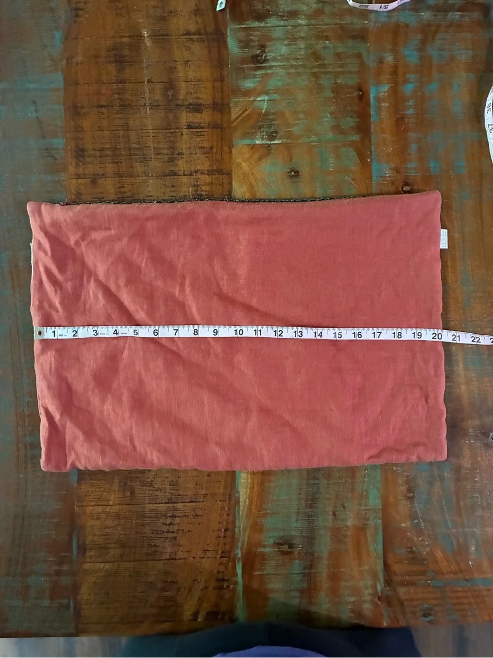Ikhan Hand-Embroidered Lumbar Pillow Cover Terracotta Pink Boho 20x13